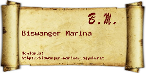 Biswanger Marina névjegykártya
